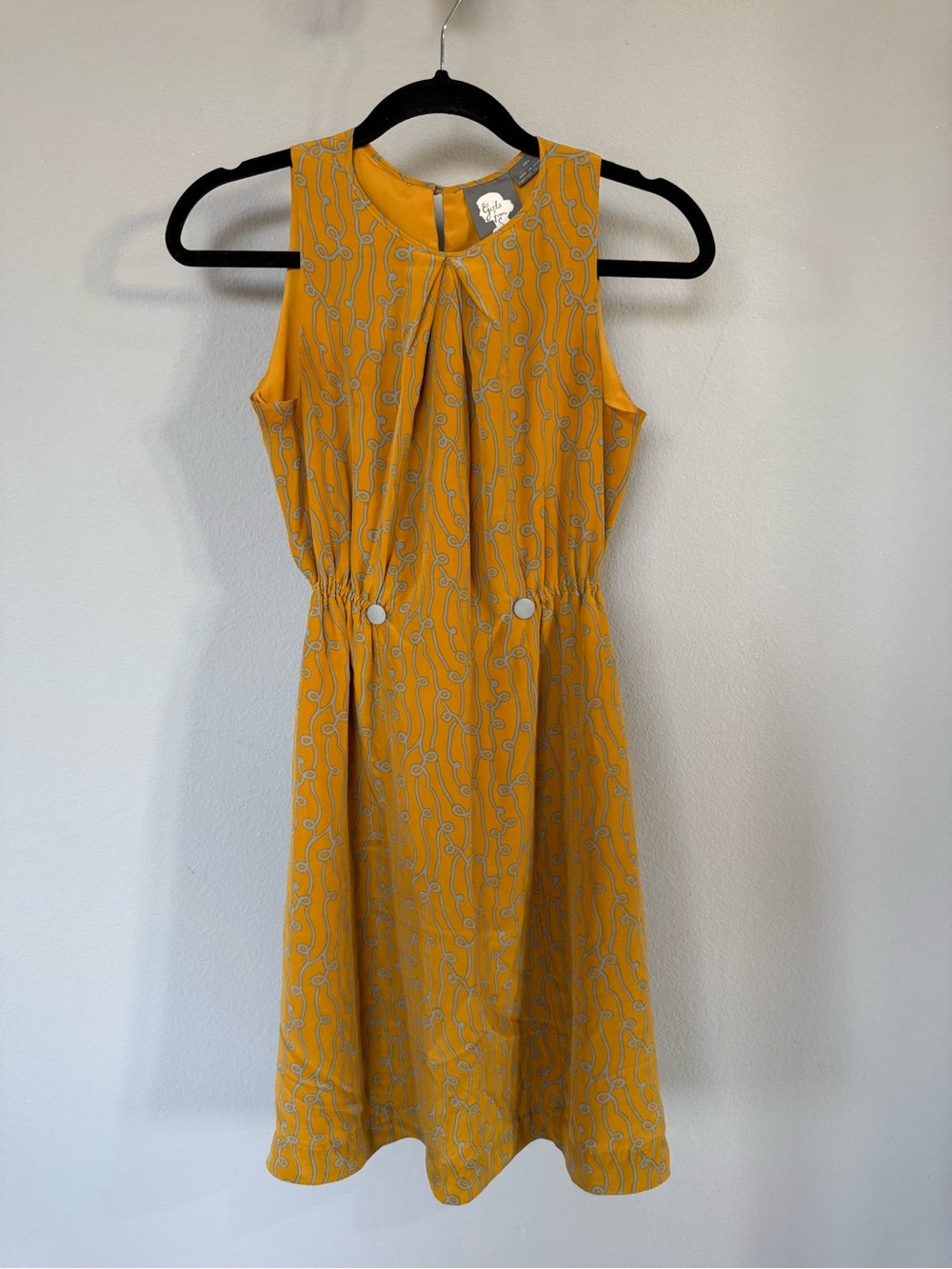 Anthropologie Girls From Savoy “Take Action” Dress | Gold Yellow | Silk | Size 2
